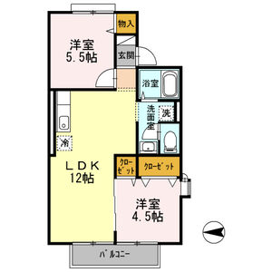 2LDK 間取り図