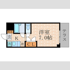 1K 間取り図