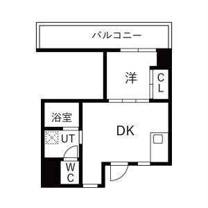 1DK 間取り図