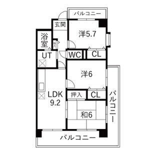 3DK 間取り図