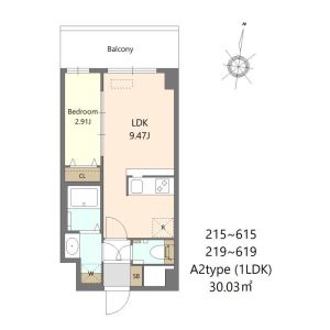 1LDK 間取り図