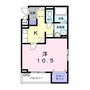1K 間取り図