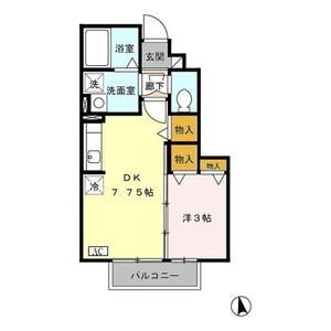 1DK 間取り図