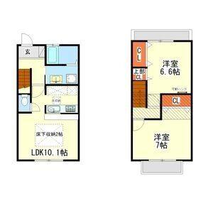 2LDK 間取り図