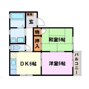 2DK 間取り図