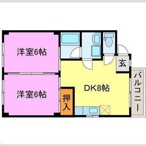 2DK 間取り図