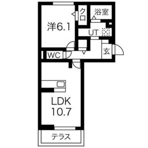 1LDK 間取り図