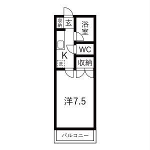1K 間取り図