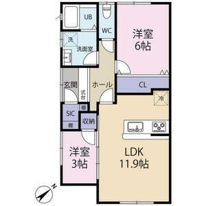 2LDK 間取り図