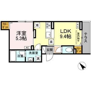 1LDK 間取り図