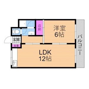 1LDK 間取り図