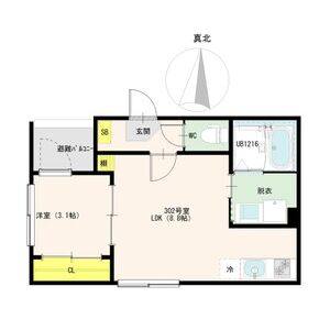 1LDK 間取り図