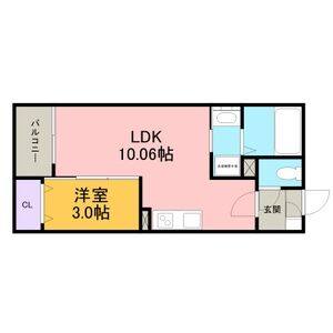 1LDK 間取り図