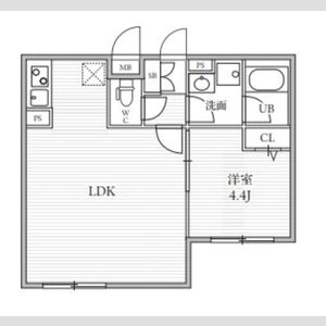 1LDK 間取り図