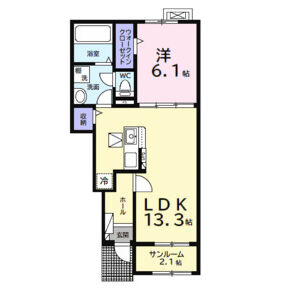 1LDK 間取り図