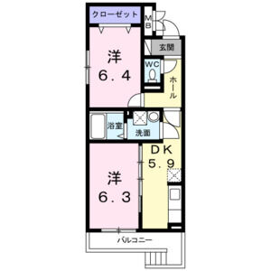 2DK 間取り図