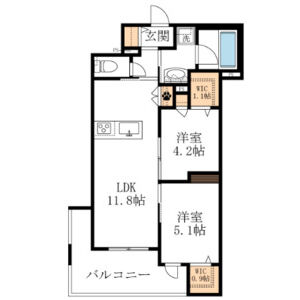 2LDK 間取り図