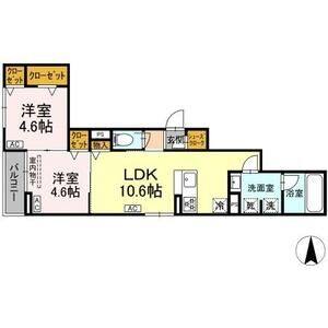 2LDK 間取り図