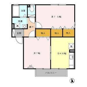 2DK 間取り図
