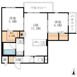 2LDK 間取り図