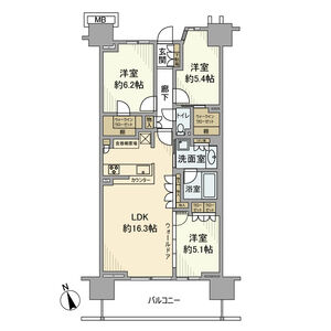 3LDK 間取り図