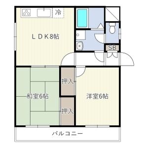 2DK 間取り図