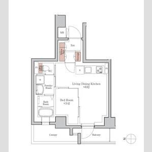 1LDK 間取り図