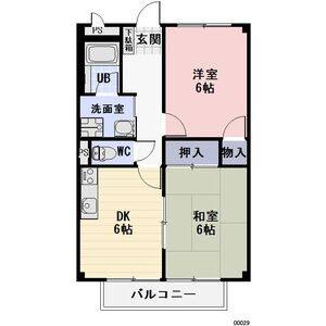 2DK 間取り図