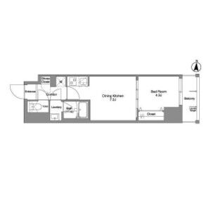 1DK 間取り図