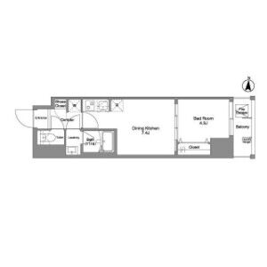 1DK 間取り図