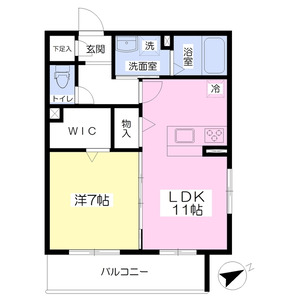 1LDK 間取り図
