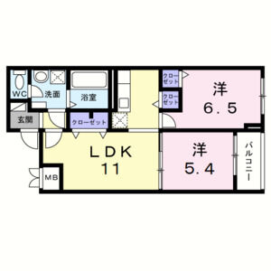 2LDK 間取り図