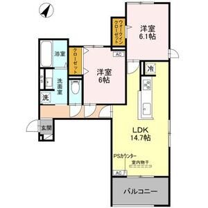 2LDK 間取り図