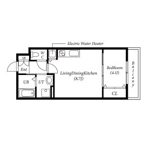 1LDK 間取り図