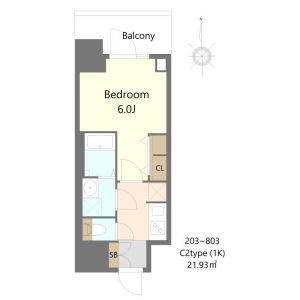1K 間取り図
