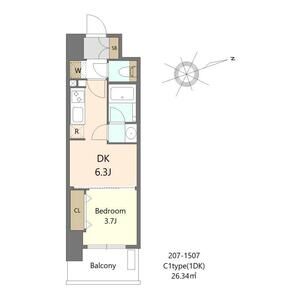 1DK 間取り図