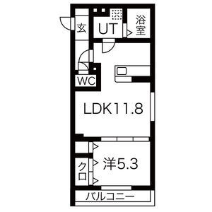 1LDK 間取り図