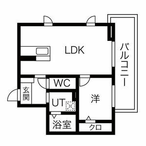 1LDK 間取り図