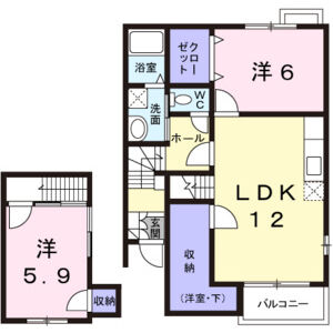 2LDK 間取り図