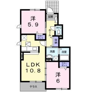 2LDK 間取り図