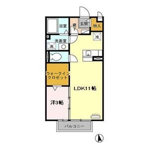 1LDK 間取り図