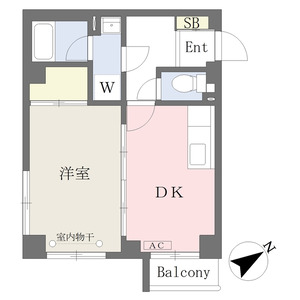 1DK 間取り図