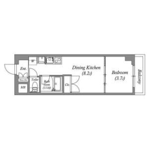 1DK 間取り図