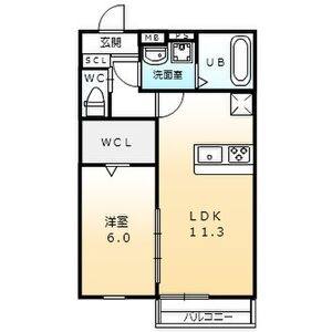1LDK 間取り図