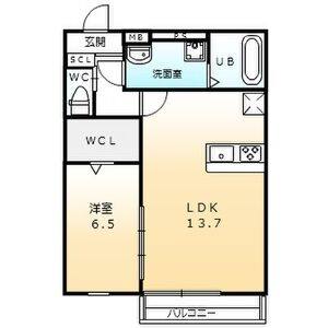 1LDK 間取り図