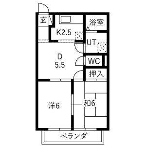 2DK 間取り図