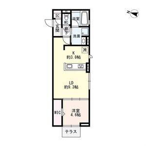 1LDK 間取り図