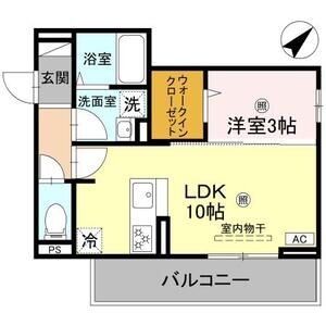 1LDK 間取り図