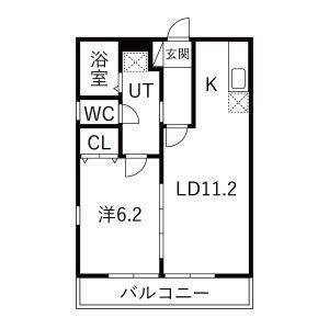1LDK 間取り図