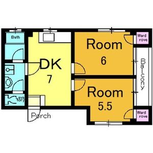 2DK 間取り図